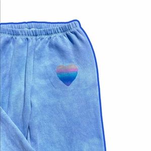 NEW Tie Dyed and Hand Painted Blue Sweats